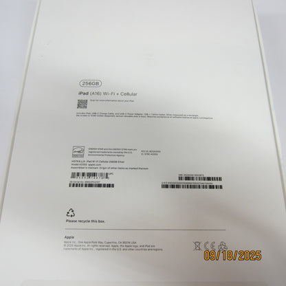 WiFi Only Apple iPad 11" (A16) 256GB Silver MD7K4LL/A
