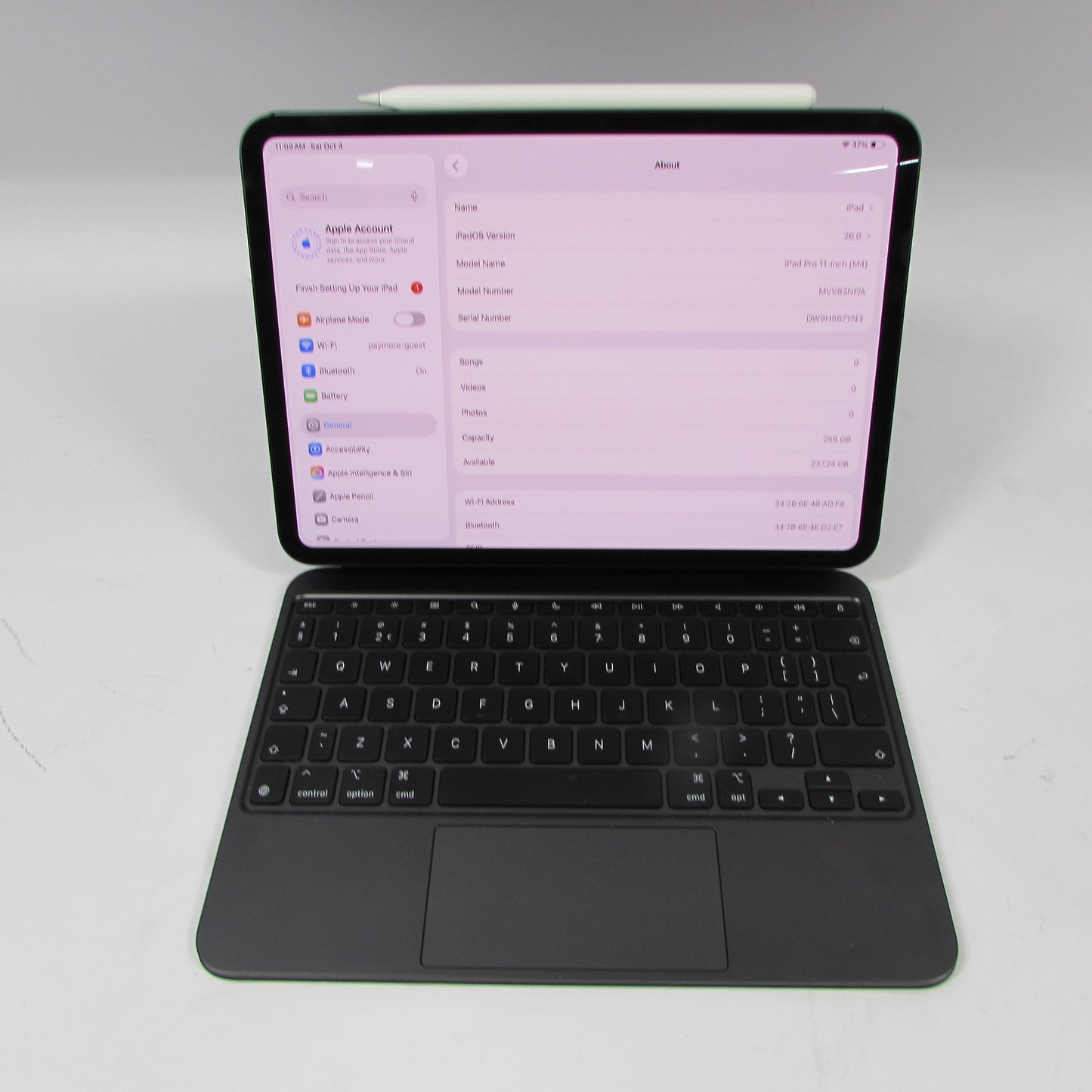 WiFi Only Apple iPad Pro 11" M4 256GB with Folio Case and Apple Pencil