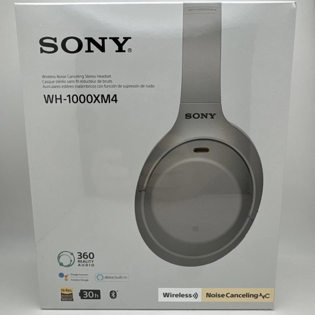 Sony WH-1000XM4 Noise Canceling Overhead Bluetooth Wireless Headphones - Silver